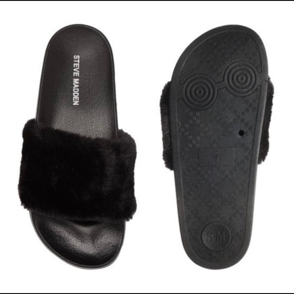 Steve Madden Fuzzy Slides - image 1